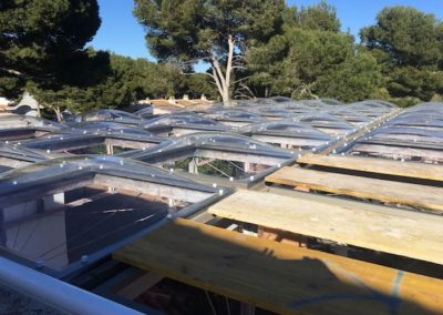 04 trabajos verticales montaje techo claraboya trasparente